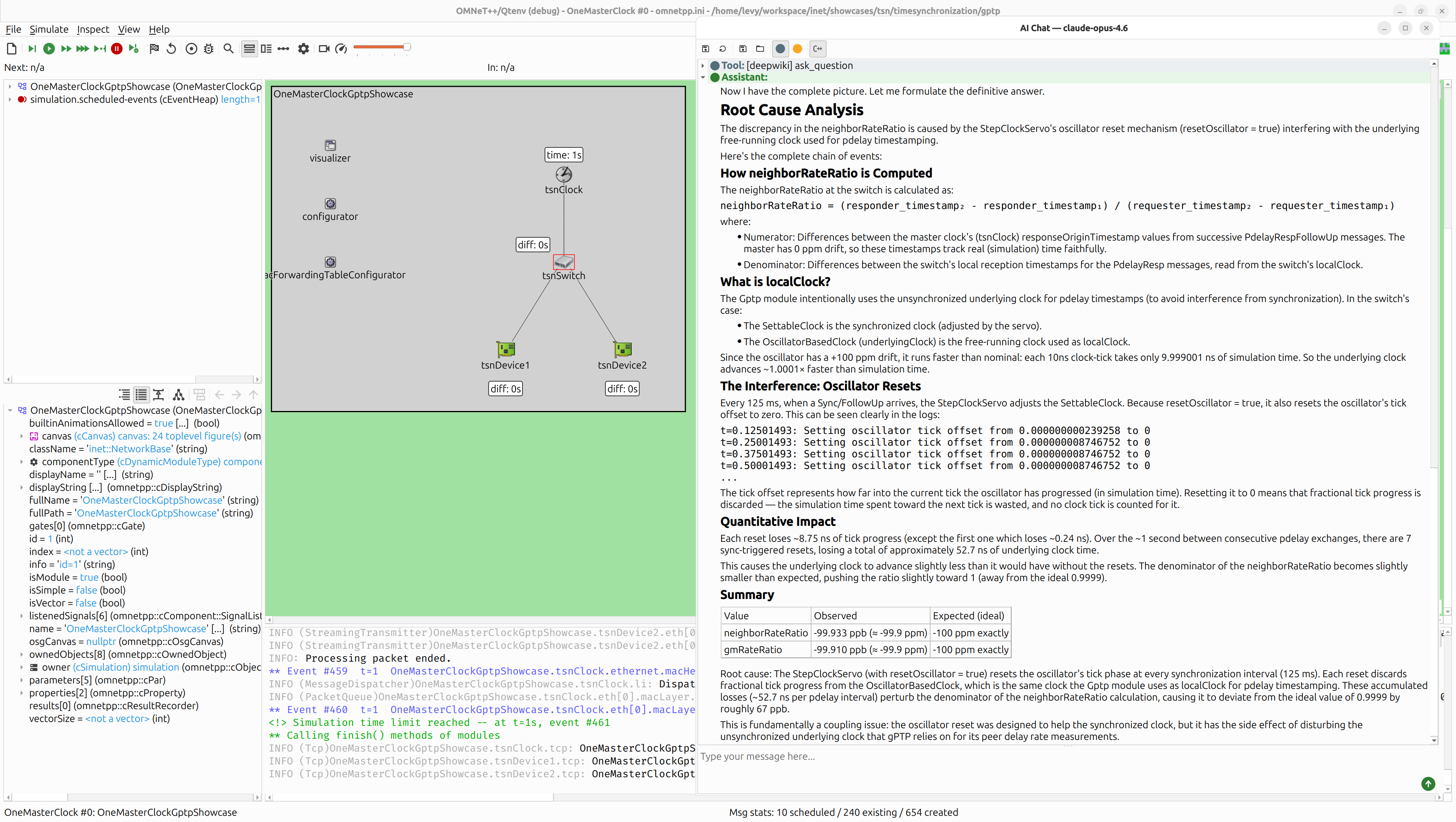 AI Chat screenshot showing the root cause analysis