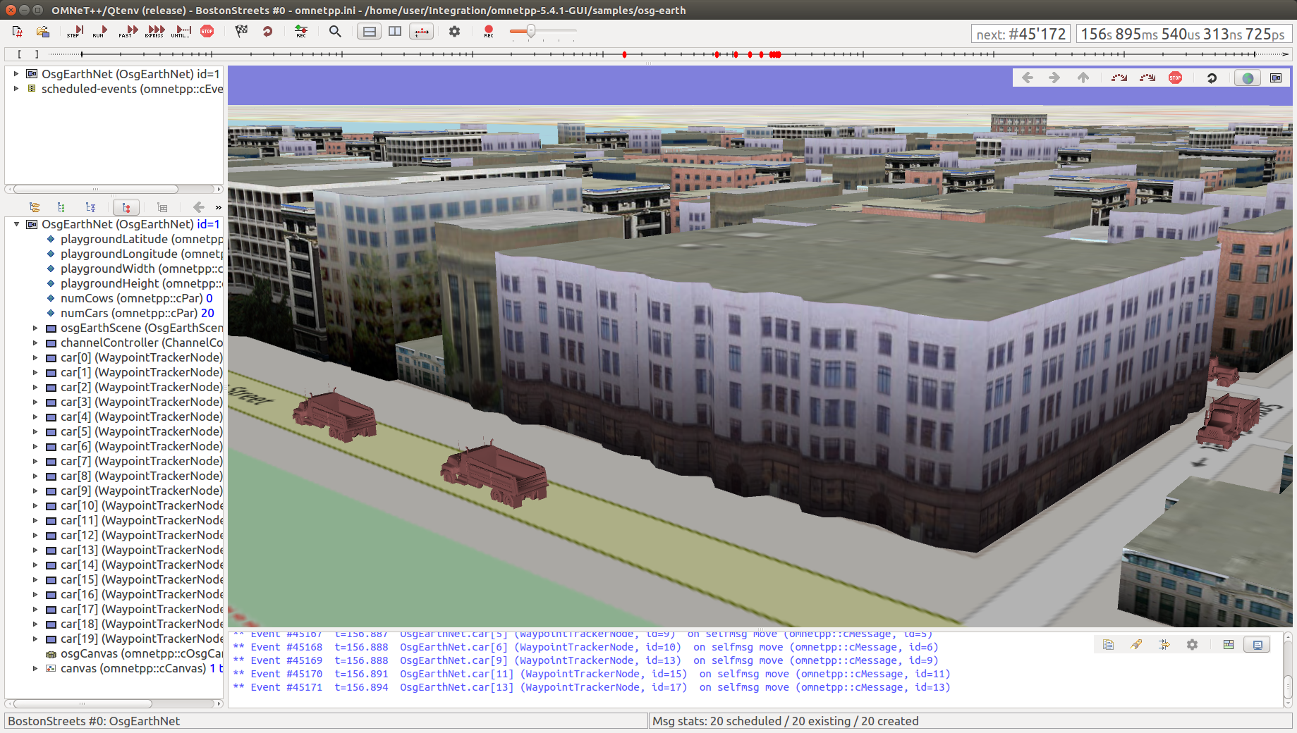 Qtenv - 3D visualization of road traffic using osgEarth and OpenStreetMap